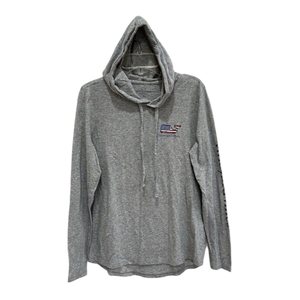 Vineyard Vines Women's Long-Sleeve Flag Whale Slub Hoodie Size small